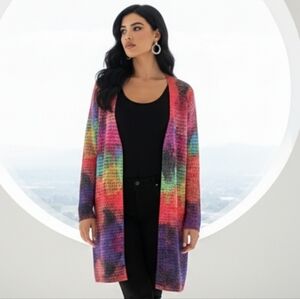 Ethyl Colorful Open Front Cardigan Size L/XL